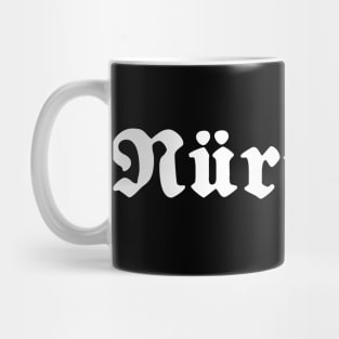 Nürnberg (Nuremberg) written with gothic font Mug